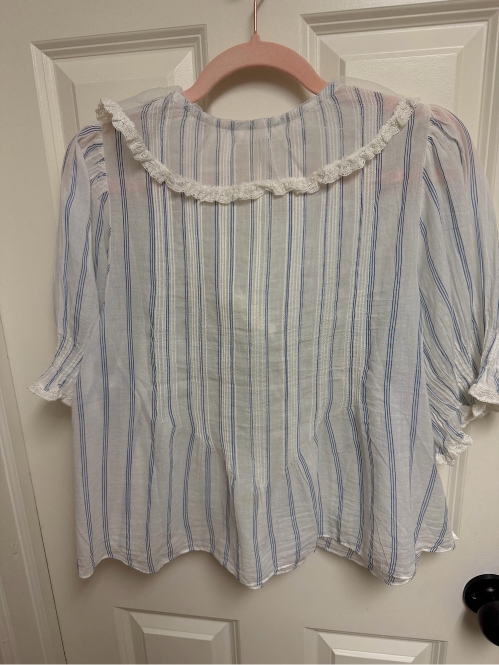 Doen Henri Striped Ruffle Front Top Size Medium - Picture 11 of 11